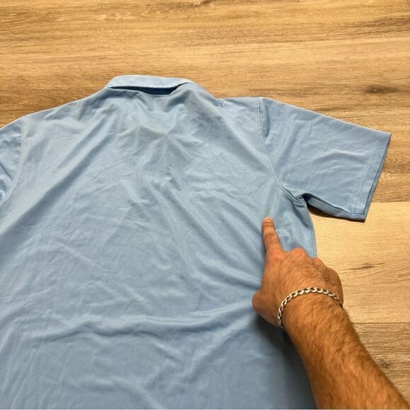 Holderness & Bourne Tailored Performance Polo Shirt medium Golfer Men Blue FLAW - Picture 10 of 10